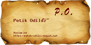 Petik Odiló névjegykártya